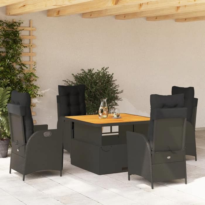 VidaXL Ensemble à Manger de Jardin avec Coussins 5pcs, Table de Terrasse, Ensemble de Meubles de Patio, Mobilier 3277450