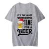 It's The Most Wonderful Time for A Beer Shirt Men T-Shirt Christmas Beer Print Tops Women Short Sleeve Oversize Men Brand Tshirt