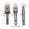Socket Adapter, 8 Pack Hex Grip To   Head Drill Socket Adapter Drill Bit Socket Adapter Set