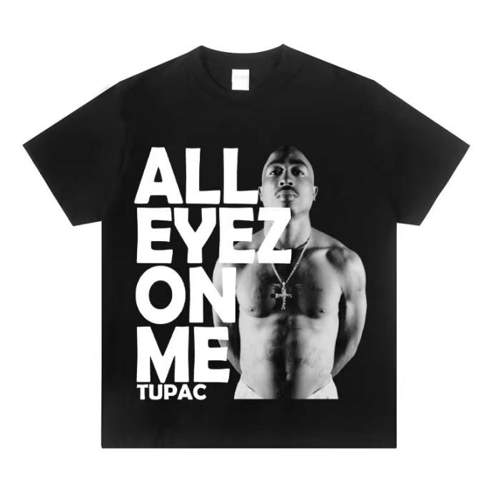 

2PAC Tupac Американский Рэп-Исполнитель 2026 Новая Футболка Унисекс 100% Хлопок Свободная Круглый Вырез Западное Побережье Рок Тренд Короткая Женская S
