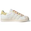 Adidas Originals SUPERSTAR Abrasion Resistant Low Top Skateboard Shoes Women's White Yellow Sneakers IF1805