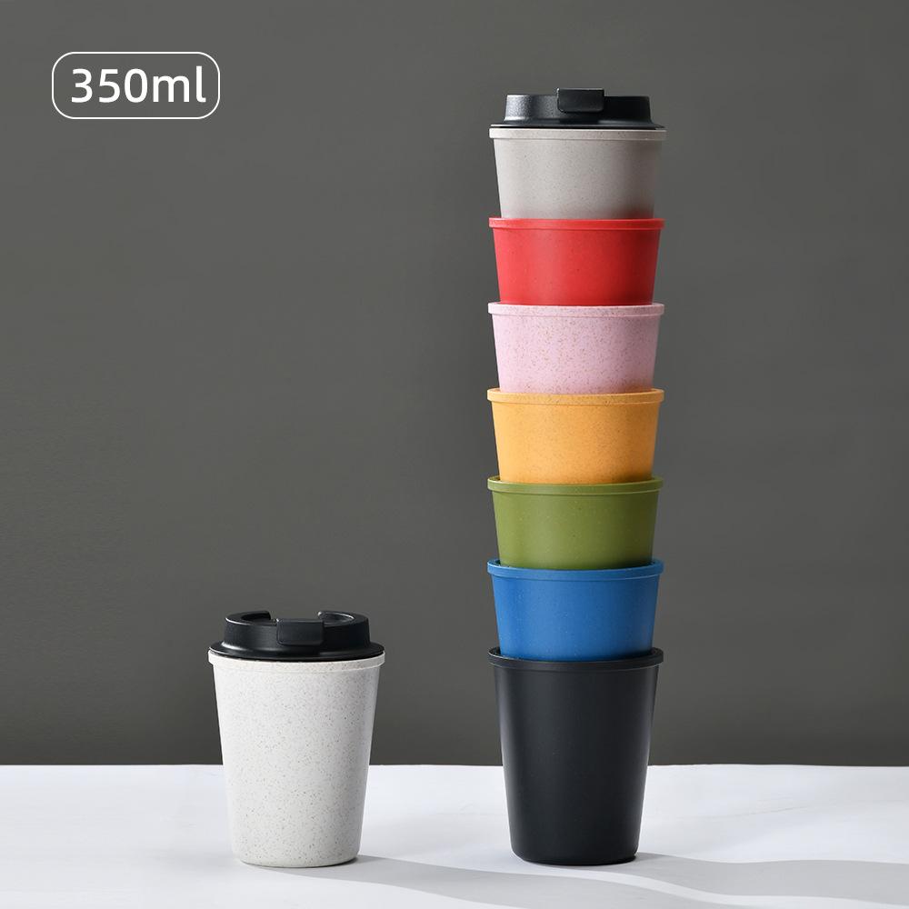 Double-Layer Water Cup Portable Mini Wheat Straw Coffee Cup Portable Fashionable And Simple Car Wheat Fragrance Cup
