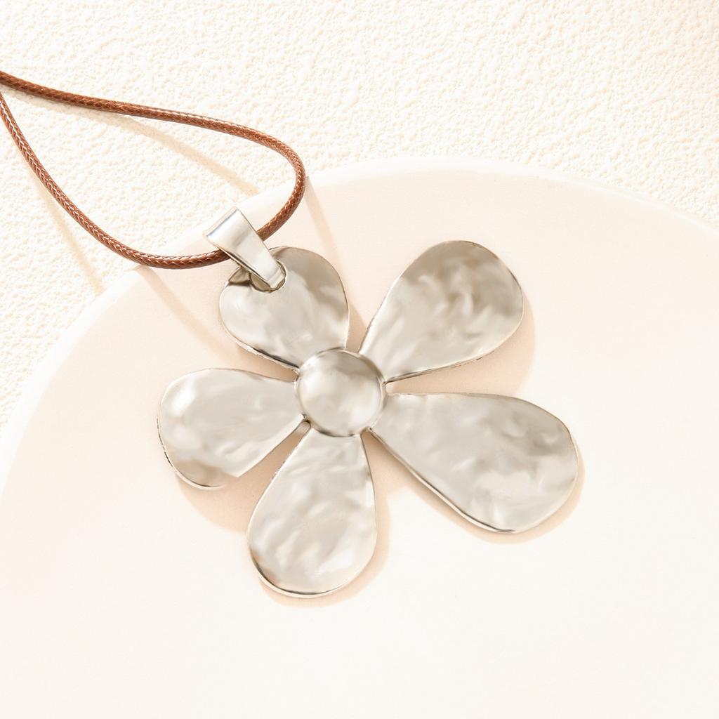 Vintage Round Leather Cord Pendant Necklace With Unique Fingerprint Design Bohemian Statement Jewelry For Women