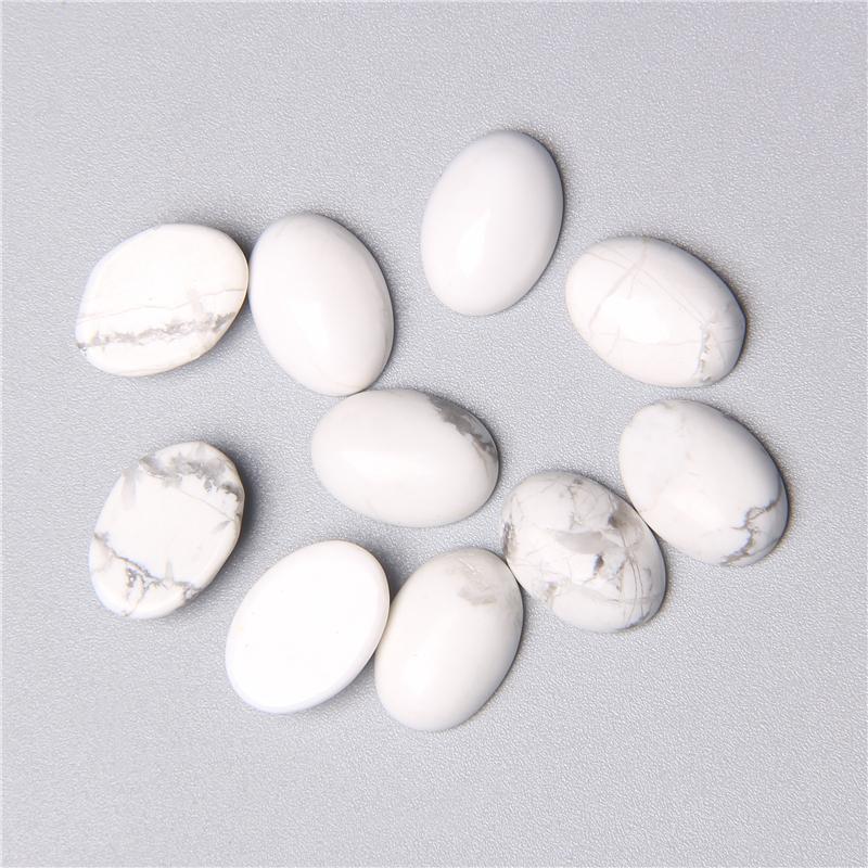 5pc Natural Stone Cabochon Oval Charm Egg Shape Flatback Stone Loose Cabochon for DIY Jewerly Ring Necklace Bracelet Accessories