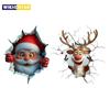 Adesivo Murale 3D Renna Sfondamento, Adesivi Murali Natalizi in Vinile, Decorazione Festiva Rimovibile per Casa e Spazi Abitativi