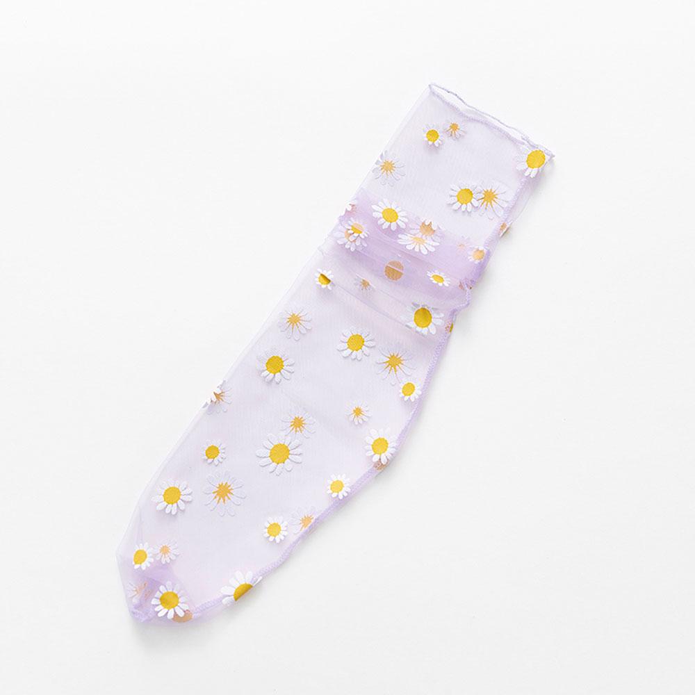 Femmes Transparent Stockings Sexy Harajuku Mesh Socks Frilly Chiffon Daisy Lace Socks Women