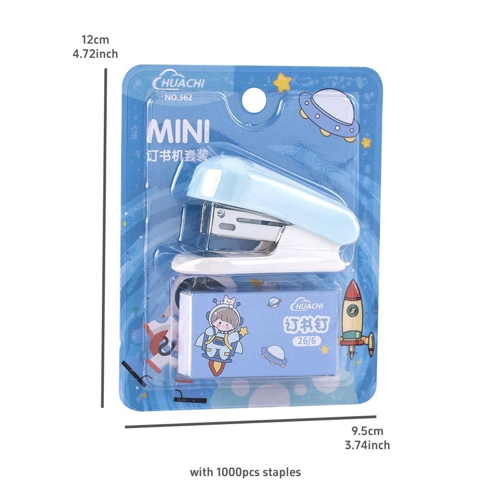 1 Set Mini Capsatoare Culoare Macaron, include 1000 buc Agrafe și Coadă de Scos Agrafe, Unelte de Legat Metalice Ușoare cu Economie de Efort