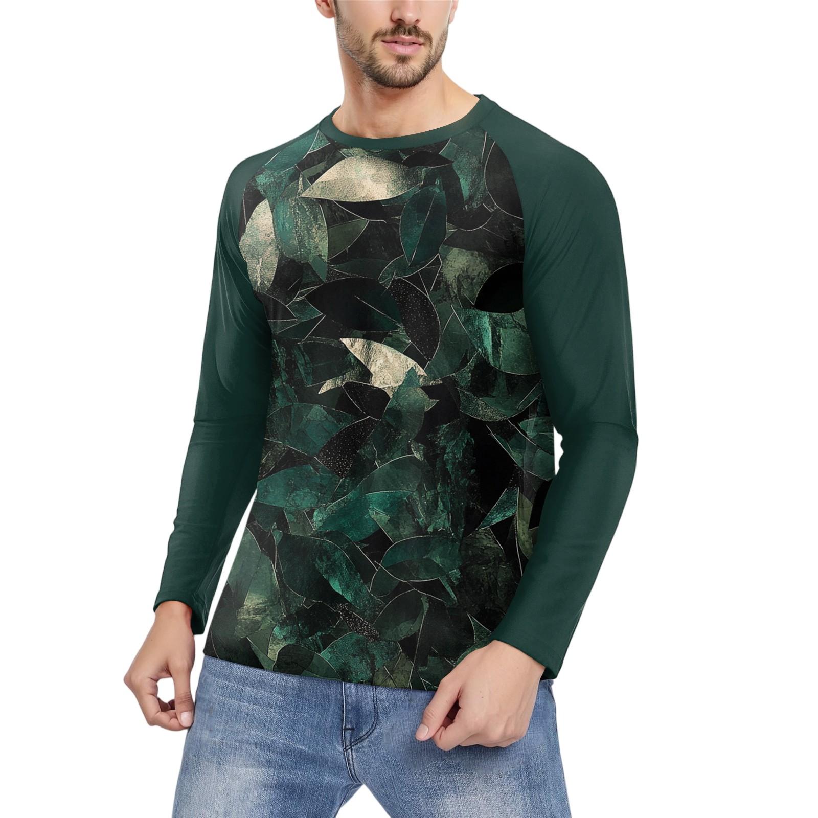 

Чоловічий модний спортивний топ з принтом реглан з довгим рукавом L