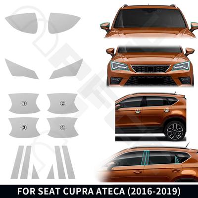 Für Seat CUPRA Ateca 2016- Scheinwerfer Rückspiegel B C-Säulen Türgriffe TPU Schutzfolie Kratzfest Vorgeschnitten Klar PPF