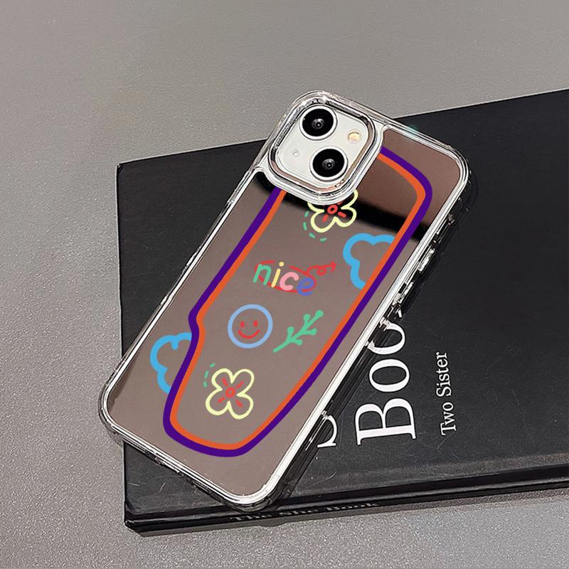 Mobile Phone Cases for iPhone 11 13 XR 15 Pro Max 12 14 Pro Max Case iPhone 16 XS Max Mirror Protective Case Mirror Exquisite Cartoon Waterproof