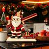 Small Desktop Holiday Decor Items Christmas Wooden Tabletop Ornament, Cute Spliced Elk/Santa Claus/Snowman Decorative Wood Crafts for Home Decorations