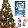 2025 Trend Panda With Santa Hat Christmas Advent Calendar Mini Acrylic Xmas Tree For Home Decorations D