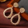 Retro Metallic Geometric Alloy Earrings: Bold, Creative Design for Women