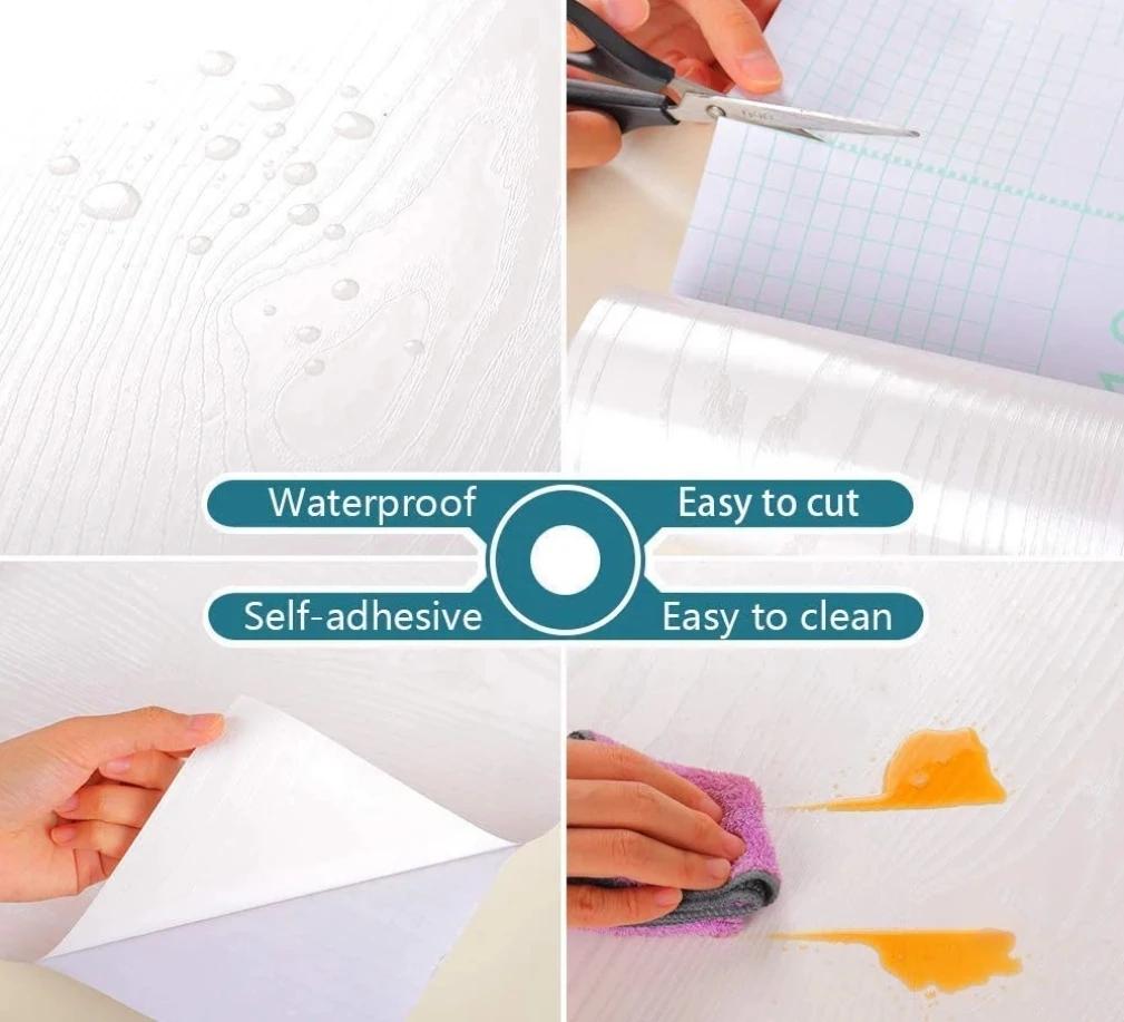 Wood Grain DIY Sticker PVC Self Adhesive Waterproof Wallpapers Renovation Furnitures Wall Stickers Home Decor Sticky Paper Decal