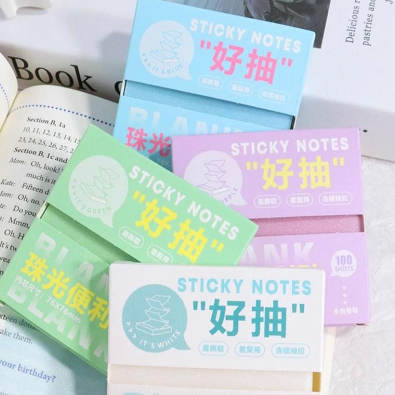Glitter Film Bookmarks For Study Bookmarking and Office Use, Gradient Color Pull Out Transparent Marking Stick Note