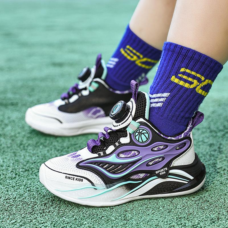 Breathable classmate children's basketball shoes 2025 new mesh professional practical training boys middle and older children's sports shoes