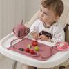 Rutschfeste Silikon-Tischunterlage Schmutzabweisende Oberfläche Anti-Drop-Seil Baby-Fütterungsmatte Erhöhter Rand Wasserdichte Kleinkind-Spielmatte