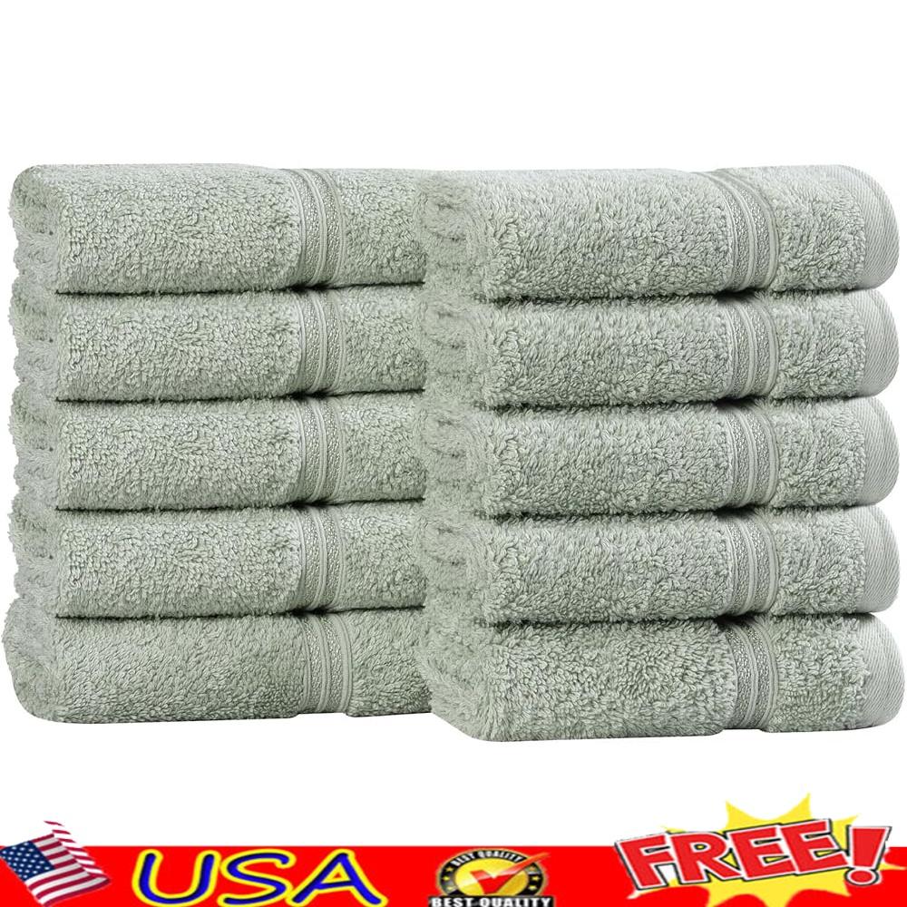 10-Piece Egyptian Cotton Face Towel Set Quick Dry Absorbent Small Towels Spa Bathroom Accessories Guest Bath Quality
