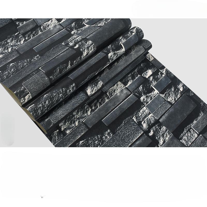 Slate Stone Brick Effect Washable Vinyl PVC Wall Paper Living Room Background Wallcovering Wallpaper Decor Papel De Parede