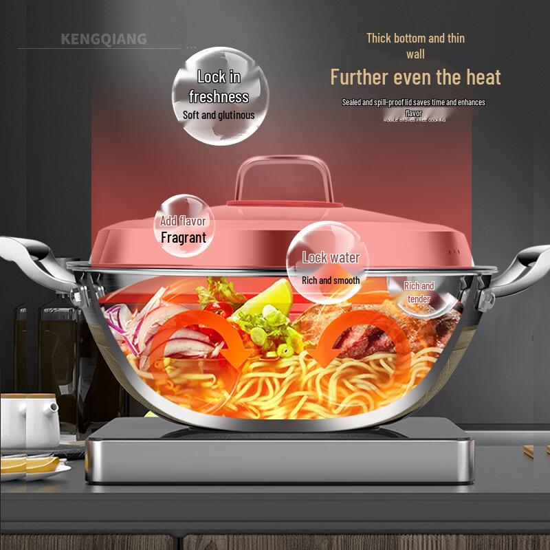 ZISIZ 316 Stainless Steel Deep Non-stick Pot