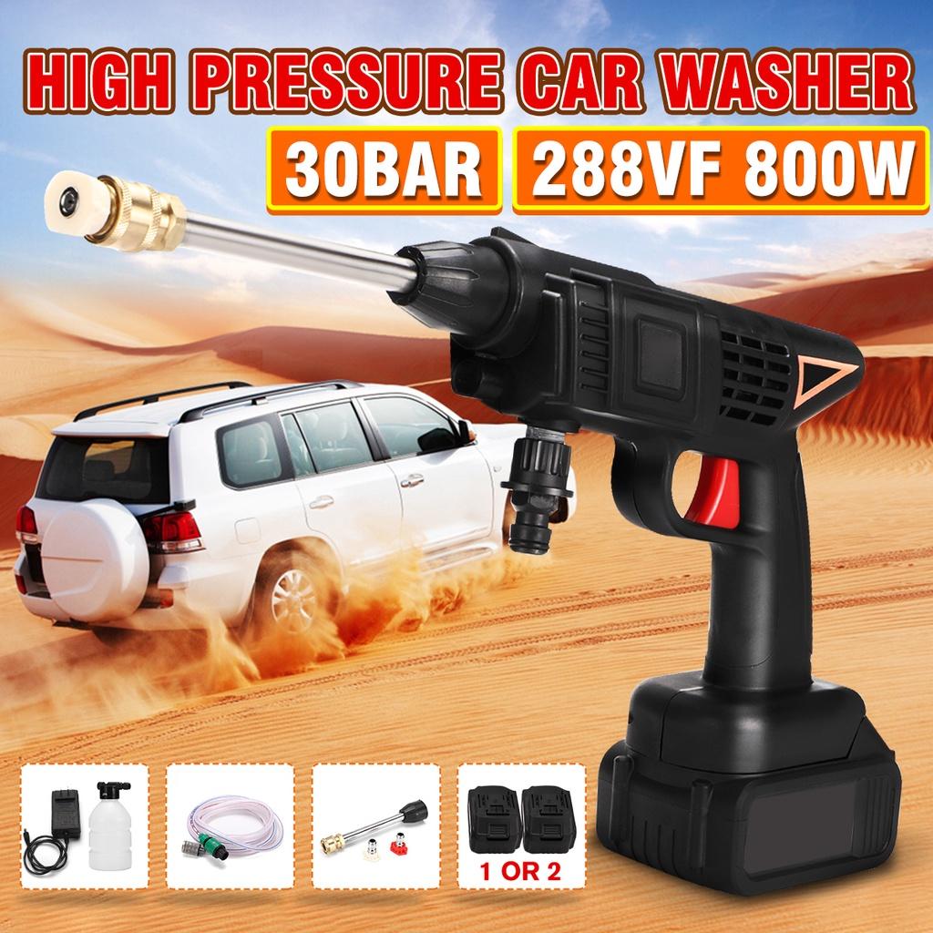 12/24V Cordless Cleaner Car Washer Spray High Pressure Water Guns Cleaner For Battery Water Nozzle Cleaning Machine 800W
