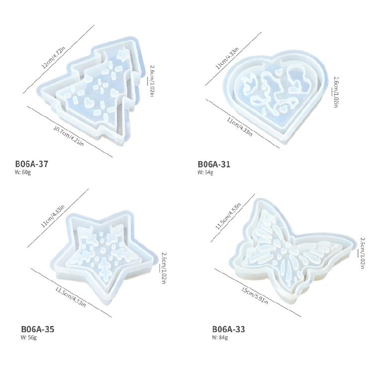 Hollowed Butterfly Heart Silicone Candle Stand Molds for Epoxy Resin Candle Holder Tealight Holder Gypsum Decoration