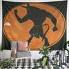 Minotaur Greek Myth Tapestry Wall Hanging Golden Bull Man Badge Decor for Bedroom Living Room Study Room Gift