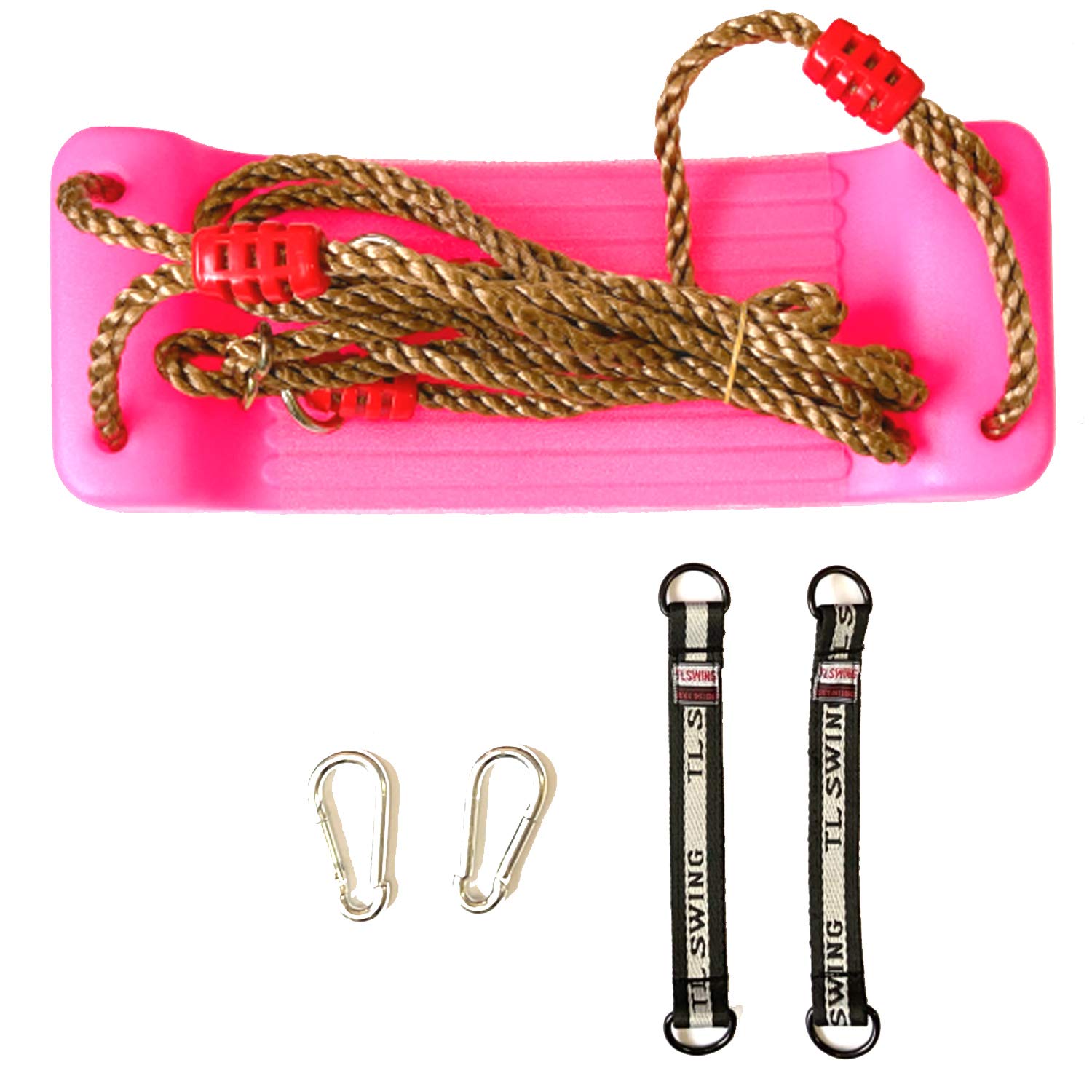 

Качели с грузоподъемностью Сверхдлинная веревка для помещений и улицы, регулируемая от 110 см до Поставляется с легко устанавливаемым матом для игровой площадки (С-Нет) розовый