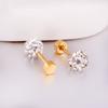 Geometric Circle Diamond Inlaid Titanium Steel Minimalist Personality Earrings For Women
