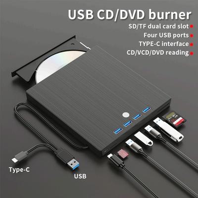 8-In-1 USB3.0 External DVD Drive,Ultra Slim Type-C Portable Burner,Read Write Play CD DVD for Windows,Mac and Linux PC