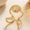 5Pieces Trendy Nail Opening Rings with Ocean Theme Nail Rings Stainless Steel Texture for Nail Accessories and Gifts