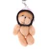 Helmet Bear Pendant Sweet Cool Leather Love Weaving Rope Creative Keychain Doll Bag Pendant