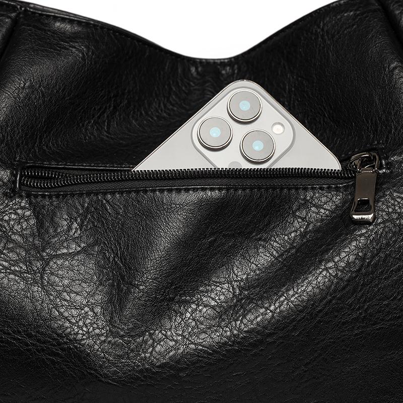 Fashion Soft Cowhide Handbag for Women 2025 Vintage Shoulder Tote Bag Genuine Leather Ladies Large Capacity Purse Bag Sac A Main