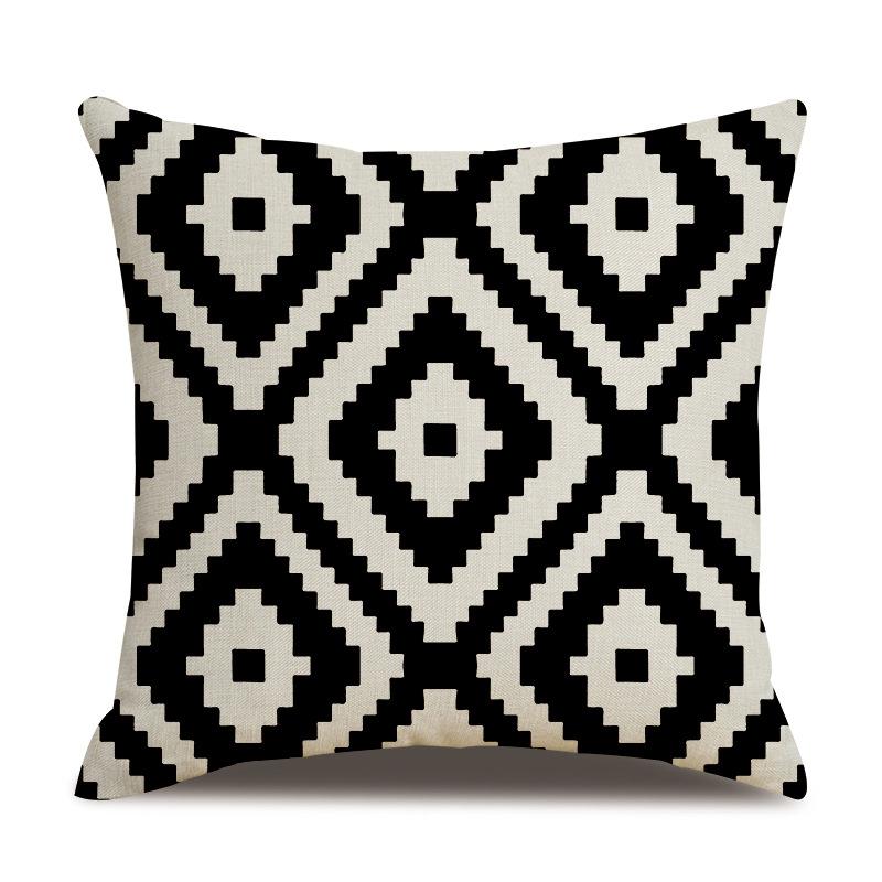 Leinen Kissenbezug Schwarz Geometrischer Pfeil Wellenförmiger Punkt Kissenbezug Zuhause Weiche Einrichtung Kissenbezug