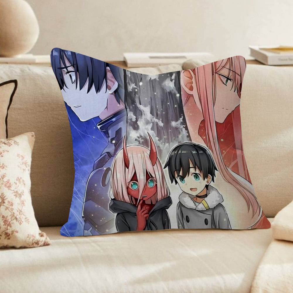 PC DDARLING In The FFRANXX Anime Cushion Cover Car Throw Pillow Case For Sofa Car Christmas Gift