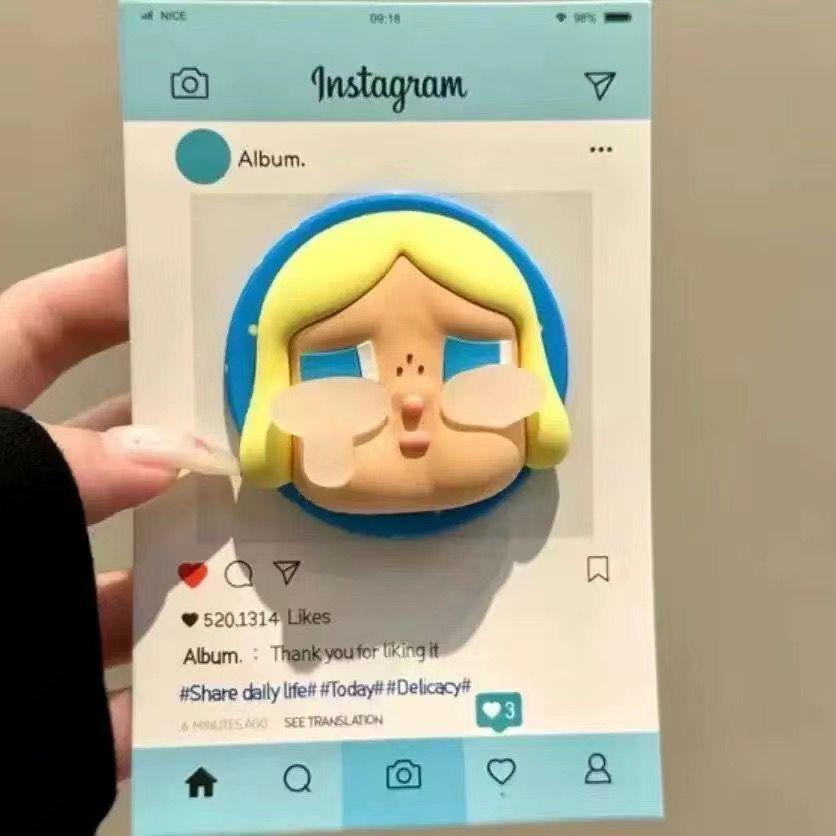 3D Silicone Cartoon Crying Star Mobile Phone Stand & Retractable Airbag Holder