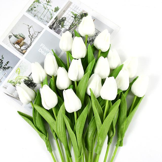 35 Cm Tulpan blomma konstgjord tulpan bukett 10 /5st skum falsk blomma för bröllopsceremoni dekor hem trädgård bukett dekor 