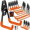 4/12 Heavy-Duty Metal Hooks for Wall Mounting, Garage Storage Hooks, Bicycle Hooks, Wall-Mounted Non-Slip Storage Hooks, Garden Storage Tools