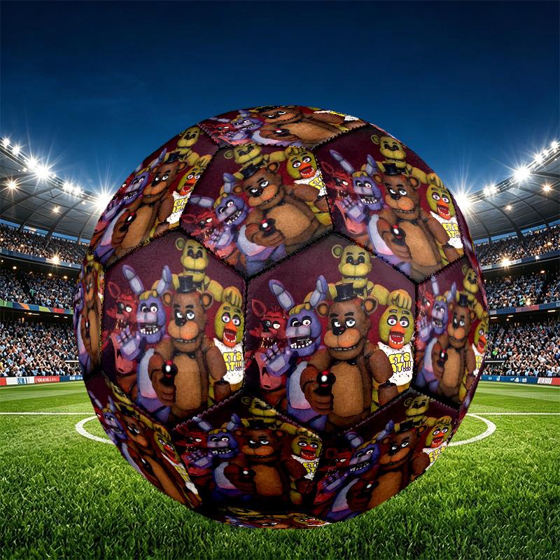 Five Nights at Freddy's Print Size 5 Soccer Ball, PU Wear Resistant Football for Match Training and Daily Practice, Birthday Gift for Soccer Fans