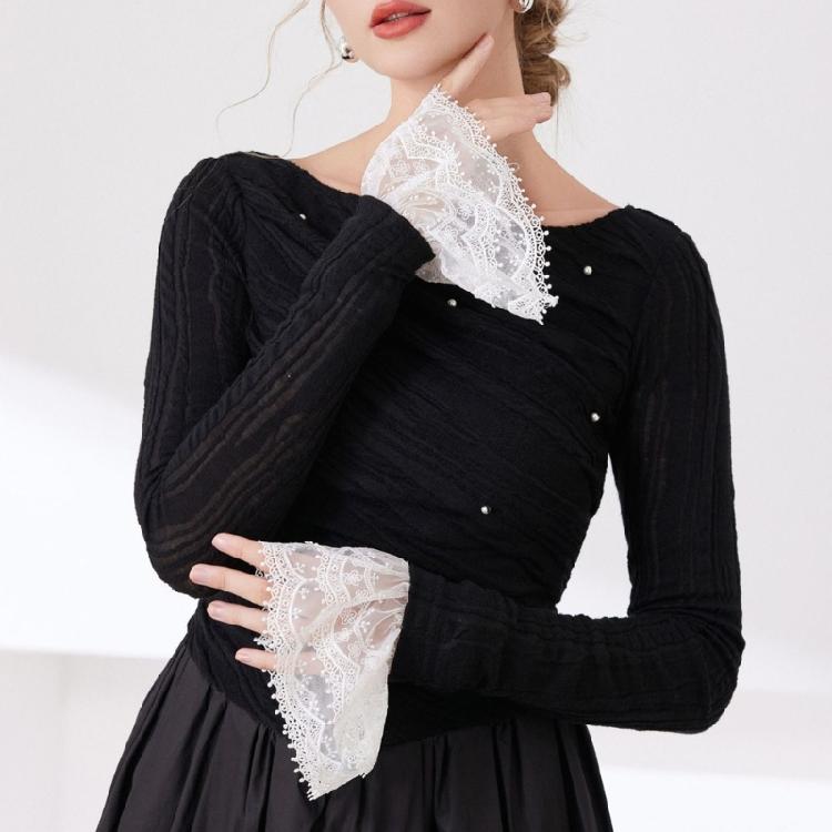 French Lace Arm Sleeves Wrist Cuffs Arm Covers Decorative Sleeves For Office Women Daily and Party Clothing Enhancer