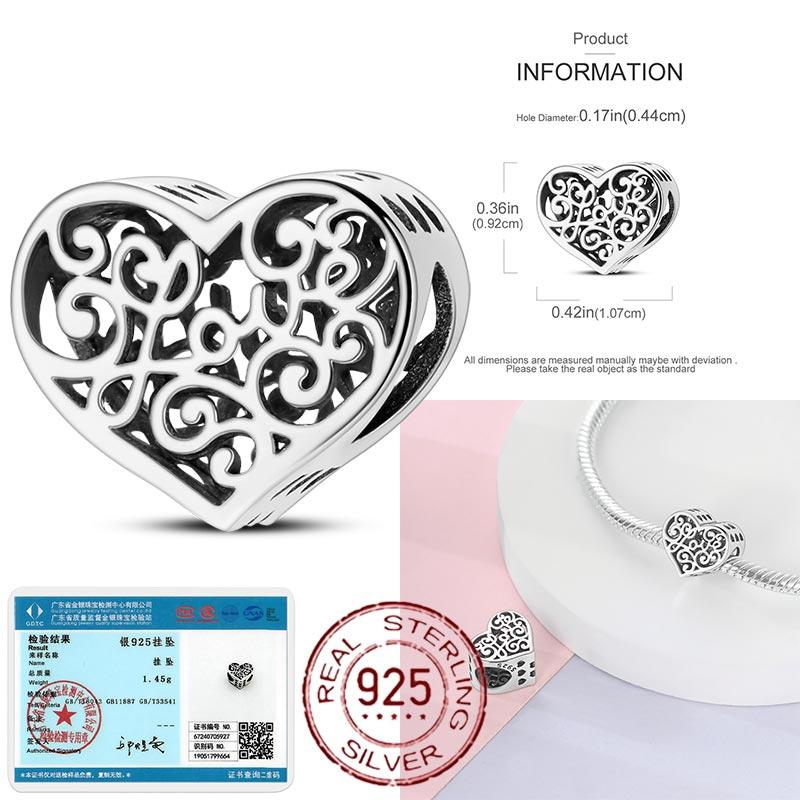 Heart Shape Copper Retro Butterfly Hollow Dangle Charm Beads For Bracelet Necklace Women Personalized Gift Jewelry