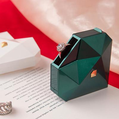 Heart Shaped Ring Gift Box with Soft Flannel Lining Polished Texture Automatic Opening Artistic Engagement Box Romantic Jewelry Storage Box