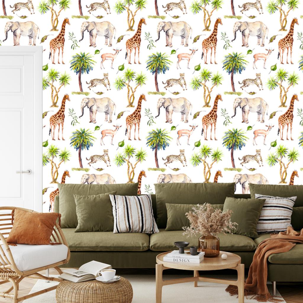 Wild Animals Wallpaper for Living Room and Bedroom 50x1000