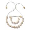 European-American Shell Wax Cord Necklace & Bracelet Set for Women - Bohemian Beach Vacation