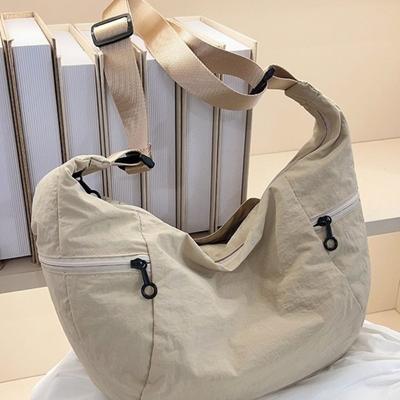 Casual Macron Shoulder Bag Waterproof Nylon Crossbody Niche Retro Commuter Dumpling Bag