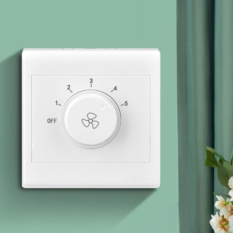 Einstellbarer 5-stufiger Lüftergeschwindigkeitsregler Typ 86 Aufputzmontage Deckenventilator Haushaltsabzugslüfter Wandsteuerung Schalter