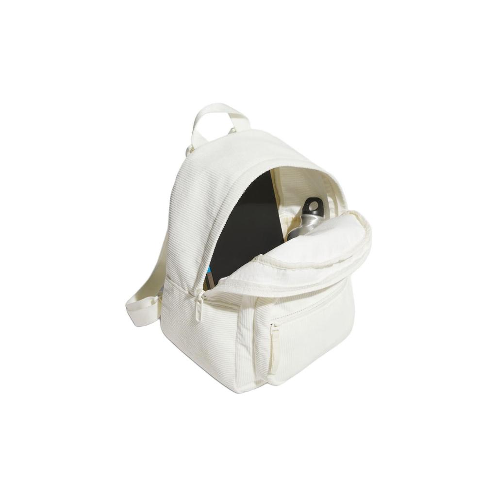 Adidas Versatile Casual Striped Mini Backpack Women Backpacks White KT0856