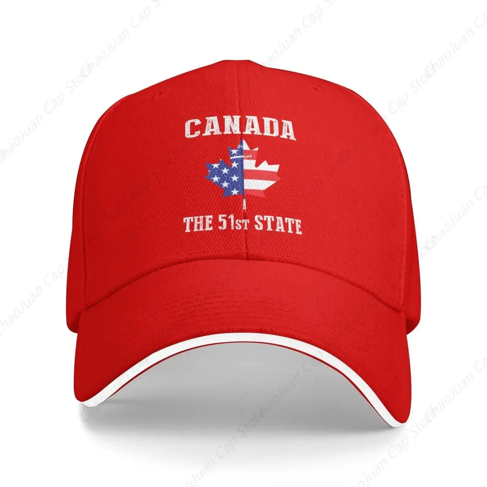 Canada 51st State Sandwich Brim Baseball Cap Adjustable Unisex Cowboy Hat Adjustable