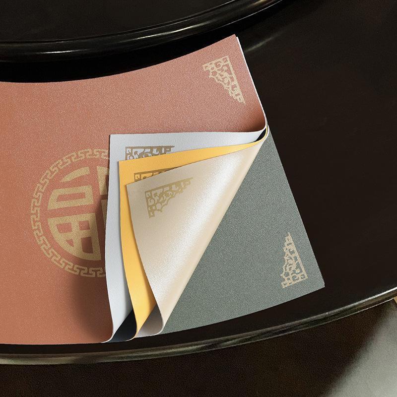 Hanqian New Chinese Style Fan-Shaped Double-Sided Leather Placemat