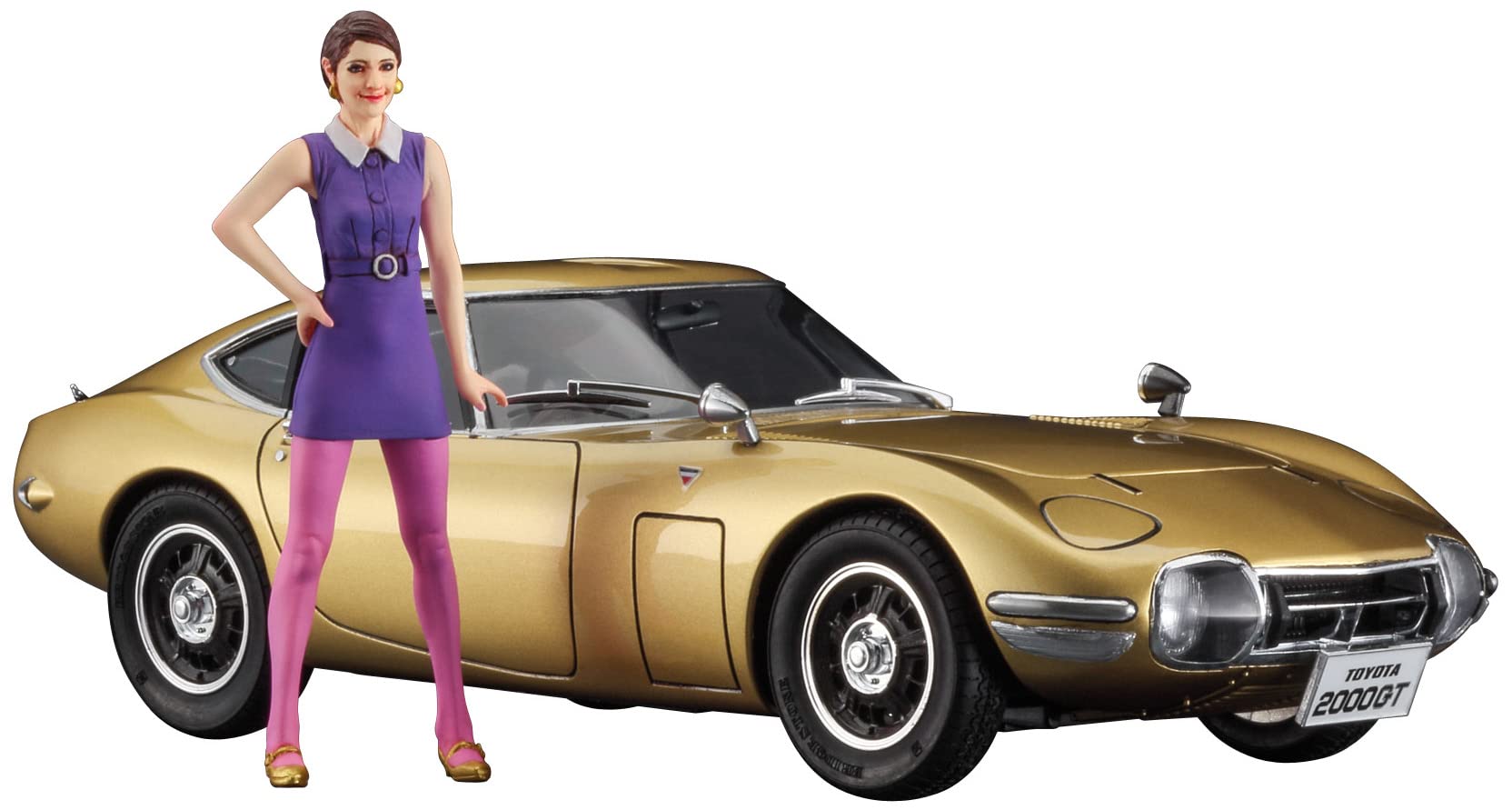 

Hasegawa Toyota 2000GT Gold with Girls Figure Plastic Model SP533 1/24 60 s (Resin)
